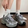 Black Platform Dad Shoes Women's Autumn and Winter Harbor Style Student Running Ulzzang Sports Shoes
