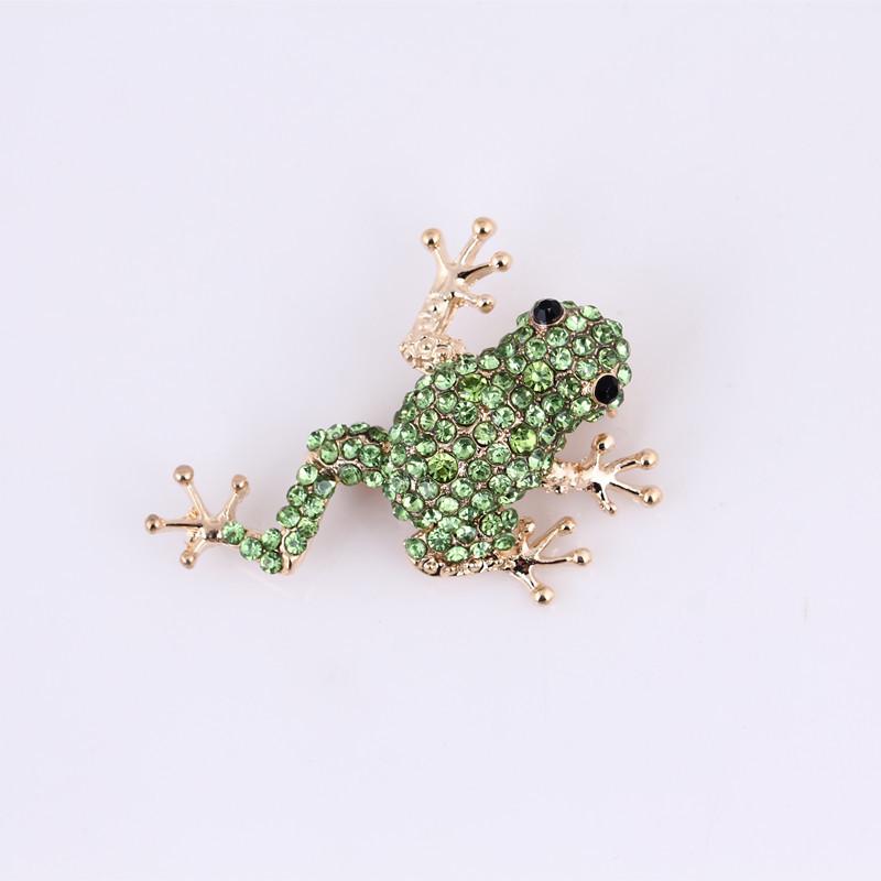 Luxury Full Rhinestone Frog Brooches For Women Unisex Party Wedding Gifts Animal Brooch Pins Jewelry