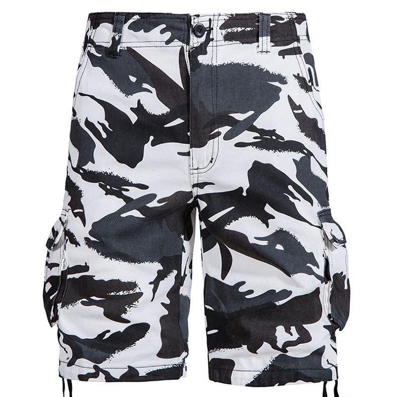 En's Camo Shorts Summer Casual Half Pants Camouflage Outdoor Sports Short Pants Side Pocket Cotton Breathable Shorts