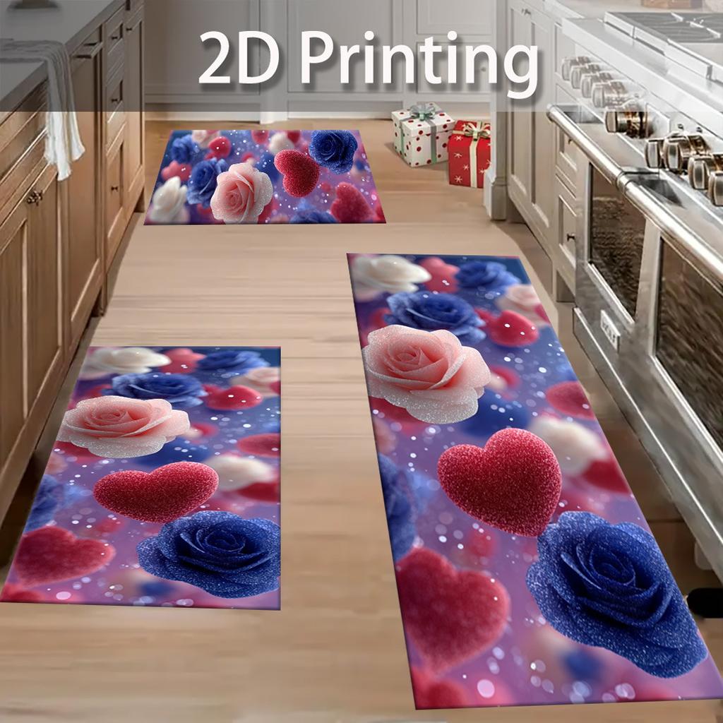 Romantic Floral Carpet Doormat Welcome Mat Kitchen Rug Carpet For Live Room Rug For Bedroom Bedside Floor Mat Home D