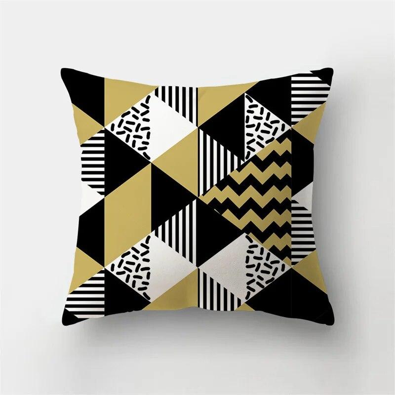 45x45cm Geometric Square Pillowcase Tropical Plant Leaves Short Plush Cushion Cover Sofa Office Seat   Home Decor