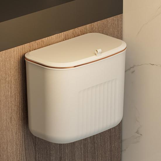 Strong Load-bearing Enlarge Caliber Hanging Trash Bin with Lid Punching Free Kitchen Large Capacity Wall Mounted Garbage Can Household Products