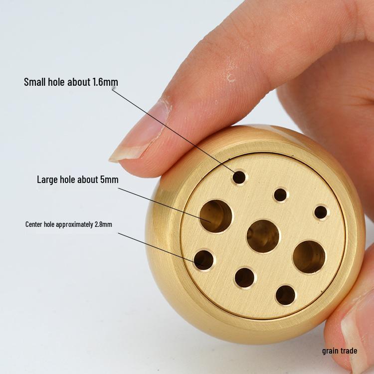 Nine-Hole Zen Brass Incense Holder - Ash-Free & Multi-Hole Mini Burner