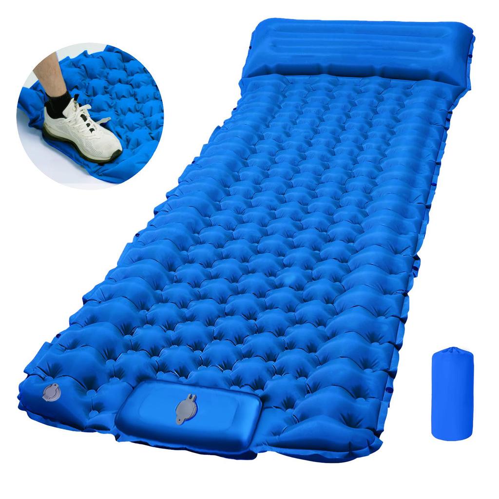 Ultralight Portable TPU Inflatable Camping Pad - Moisture-Proof, Single/Double, Foot-Press Design