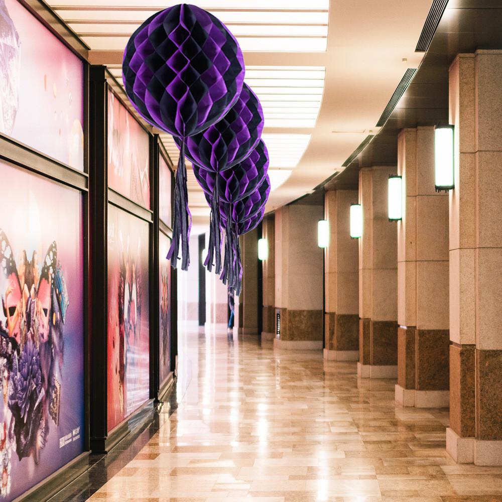 Festive Halloween Black And White Paper Honeycomb Balls For Party Decorations And Hangings