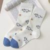 Ladies Spring and Summer Thin Cartoon Cute Dog Boneless Tube Pile Socks