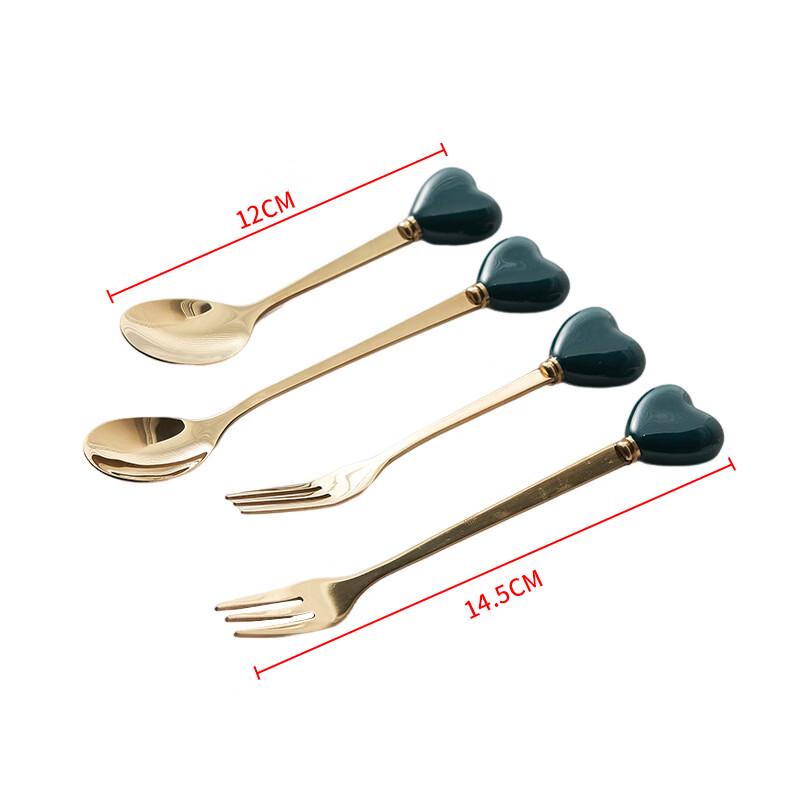 Zhishi Light Luxury Ceramic Handle Stainless Steel Dessert Forks