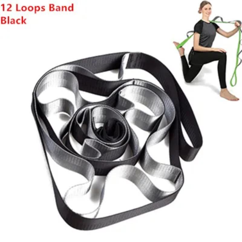 Yoga Strap Stretch Straps 12-segment Yoga Belt for Physical Therapy Pilates Dance Gymnastics Stretching Fitness Band Non-Elastic