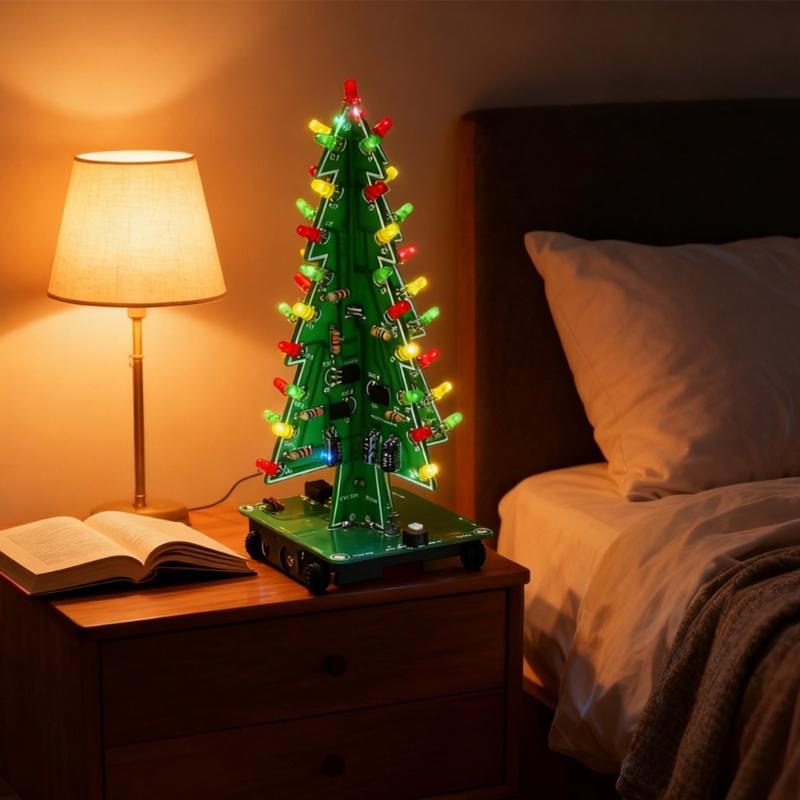 Programmable Christmas Tree DIY Colorful Easy Making Kit with Multiple Light Modes Educational Circuit Project
