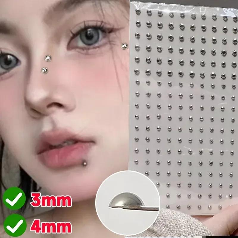 

Self Adhesive Fake Lip Eyebrow Stickers Non Piercing Nose Ring Stickers Belly Button Nails Reusable Body Earring Studs Stickers Ball&Labret, Lip Piercing Jewelry&Face