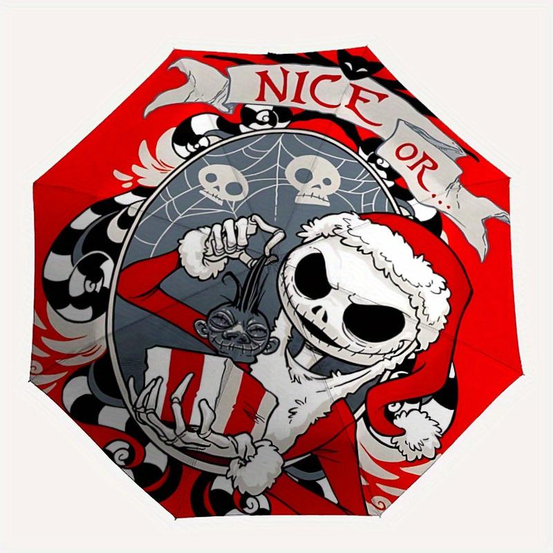 

1pc Jack Skellington Nightmare Before Christmas Cartoon Automatic Folding Umbrella,Lightweight Design, Fashion Lovers a0819004