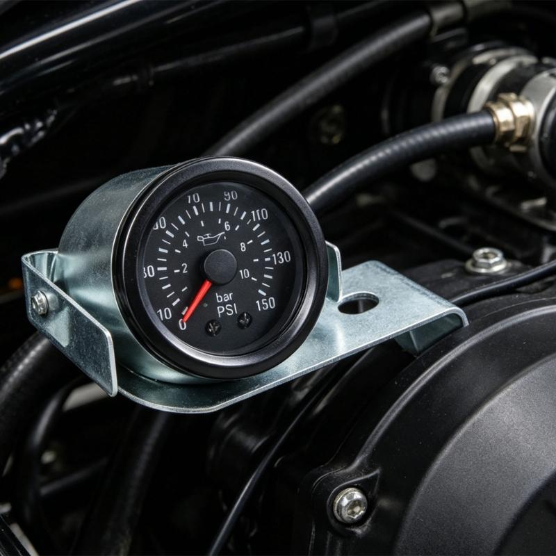 52mm Direct Sensing Mechanical Oil Pressure Meter With Two Measurement Scales And Bar For Vehicle Monitoring