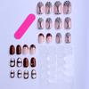 24-piece oval-shaped press-on nails in autumn and winter, ins-style coffee color with crocodile pattern