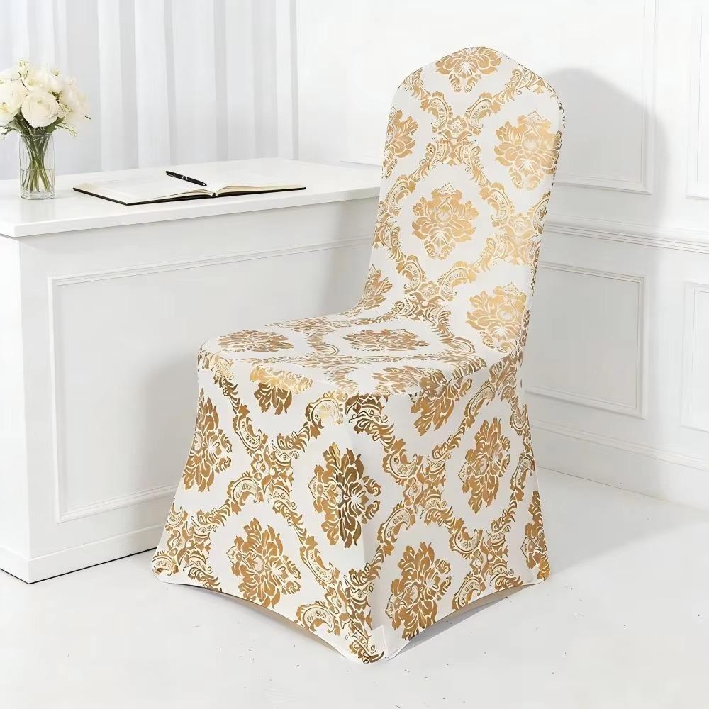 Dust-proof Bronzing Elastic Chair Cover Full Cover Wedding Chair Cover Restaurant