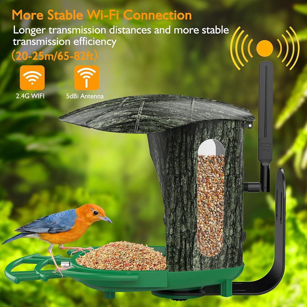 Smart Bird Feeder with Camera Outdoor,Bird Watching Camera,1080P HD AI Identify Wildlife Species