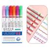 6 culori amuzant model de linie dublă contur Marker Pen Hand Copy Account Pen curba multicolore Marcator de pictură cu uscare rapidă