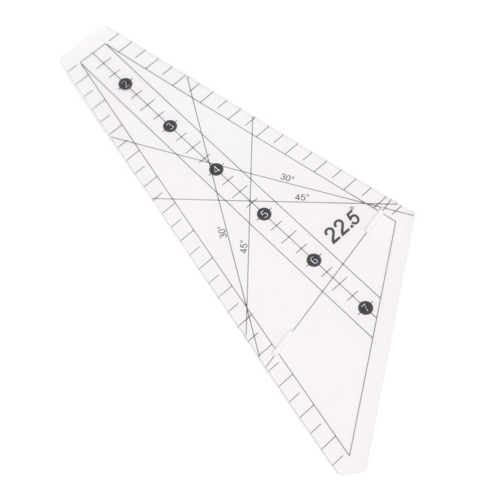 Quiltinglineal 22,5 Grad Schlitzdesign Transparentes Kunststoff Schneiderlineal Werkzeug zum Nähen DIY Basteln 12 Fuß