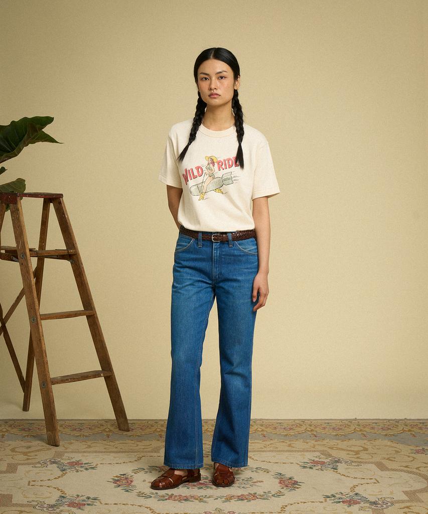 Beulonseun Bomb Girl Loopwheeled Graphic Tee Apricot