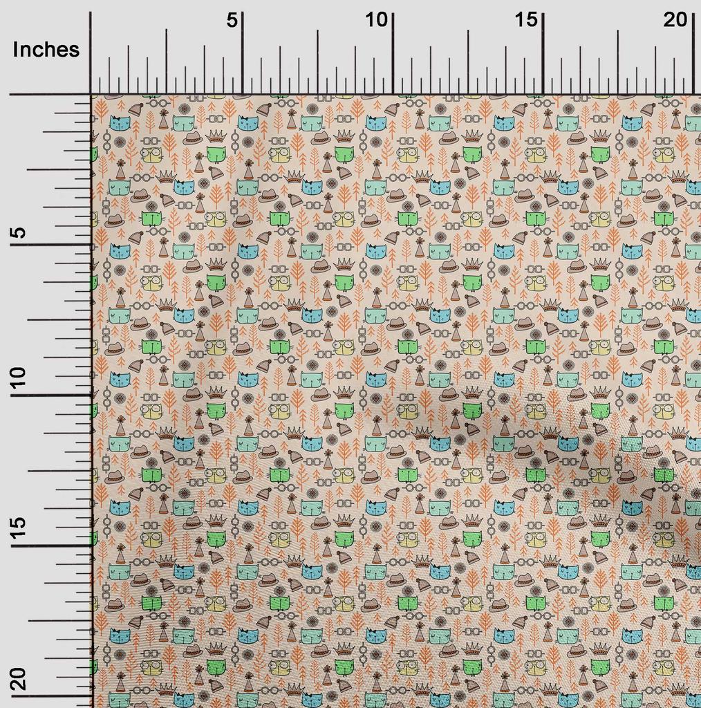 oneOone Bomull Flex Light Peach Stoff Barn Dyr gjør-det-selv-klær Quilting Stoff Print Stoff etter Yard 40 Tommer