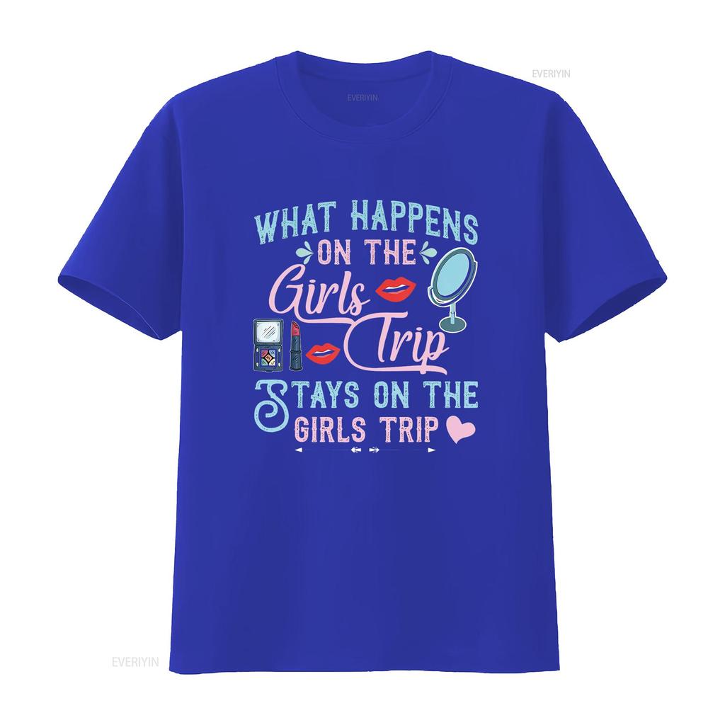 What Happens On The Girls Trip Stays Funny Vacation T Shirt Vintage Washed Unisex Slightly Comfortable Versatile Casual