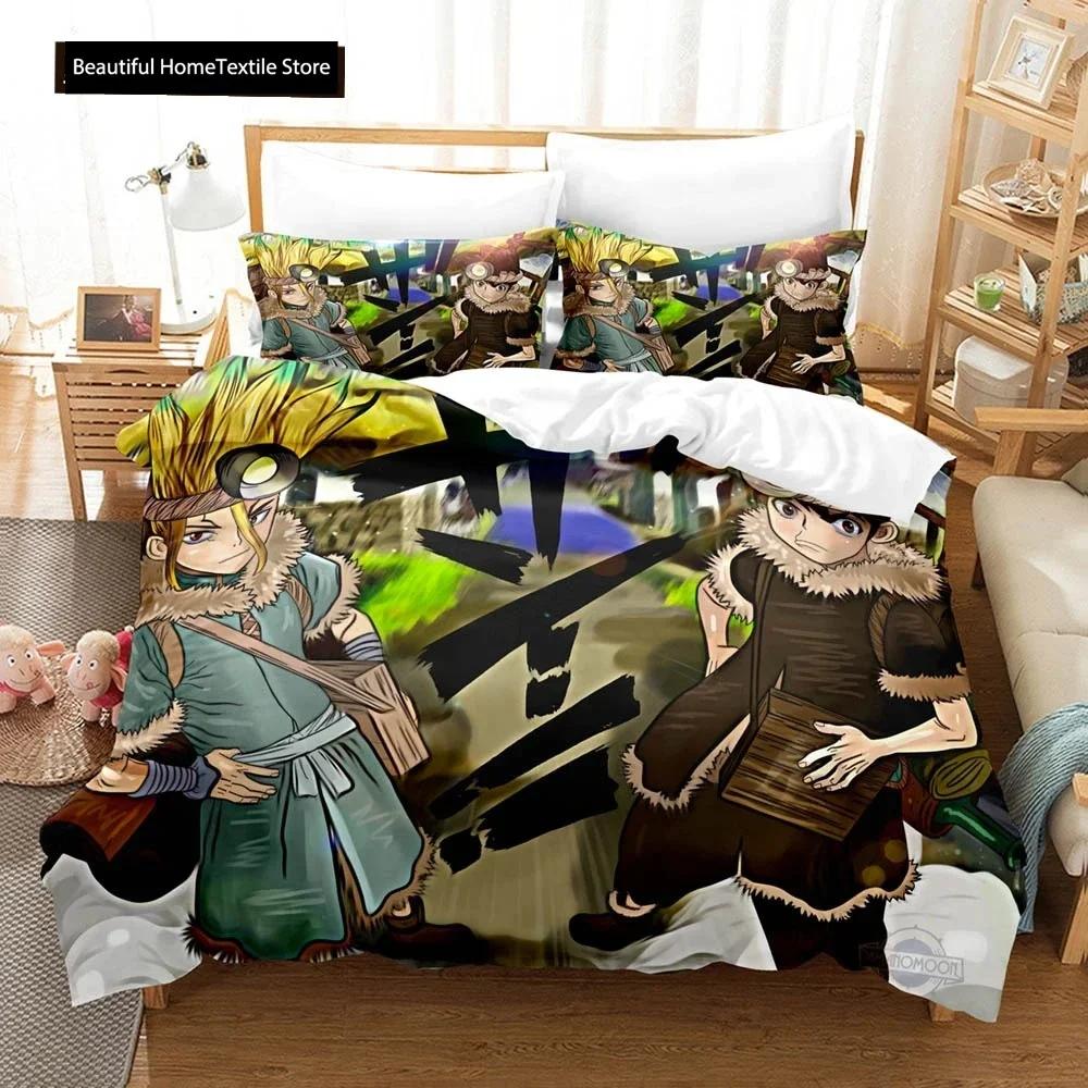 Dr.Stone 3D NEW Duvet Cover Pillowcase Bedding Set Adult Boy Girl Bedroom Decoration Children Single Double Large