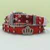 Punk Belt Crown Trendy Men and Women Inlaid with Rhinestone Sequins Rock Fashion Belt Men and Women Belt