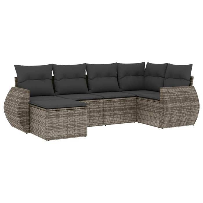 VidaXL Garden Lounge Set with Cushions 6 Pcs, Patio Sofas, Patio Furniture Set, Outdoor Furniture, Grey 3253997