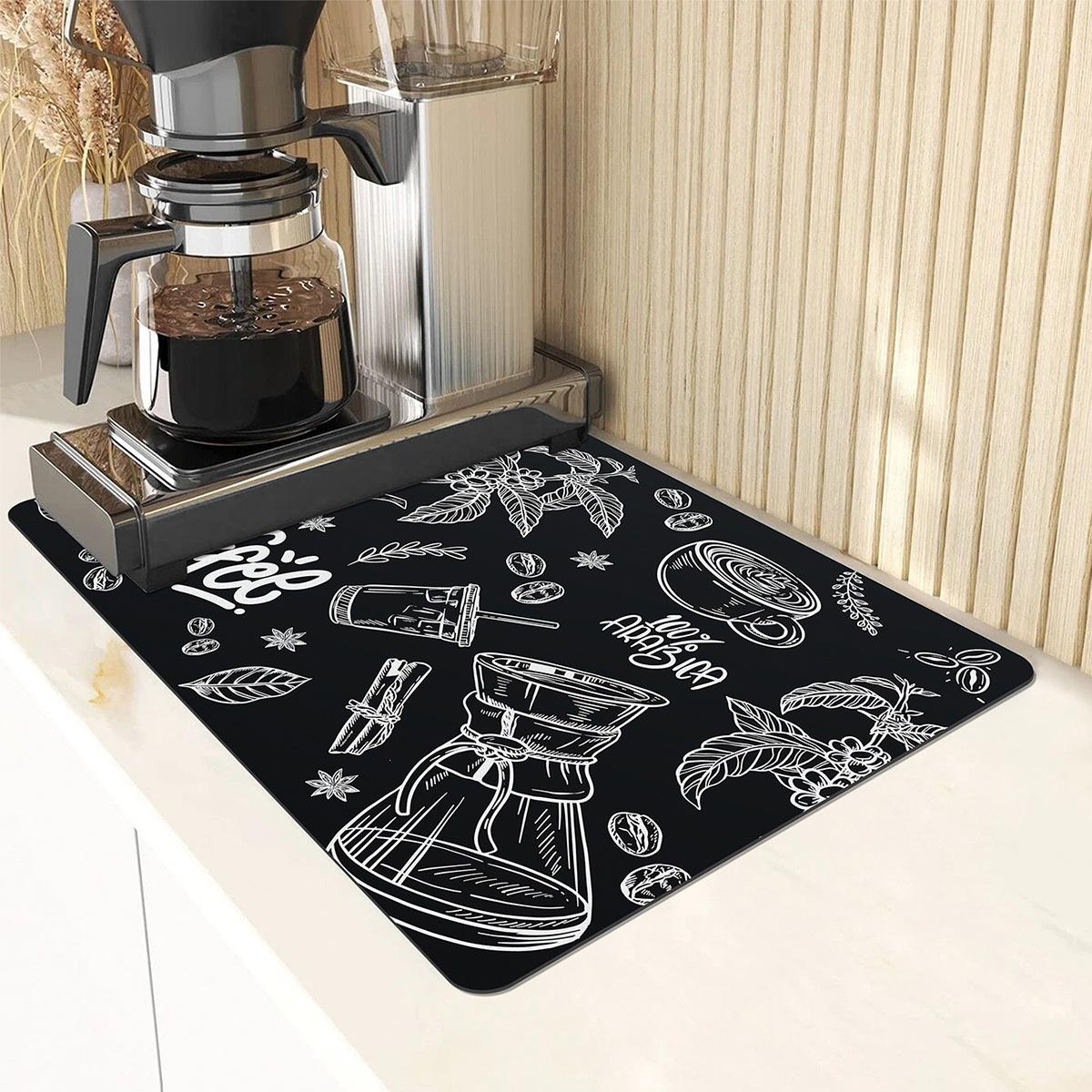 

Diatomite coffee machine quick-dry drip tray resistant to dirt and wear kitchen bar tablecloth pad dish cup drying pad kitchen 30x40cm