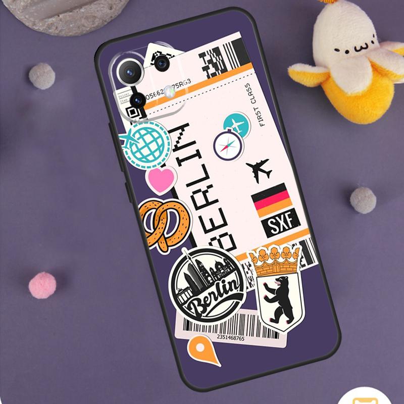 Travel Boarding Pass Tokyo Case For Xiaomi 15 14 Ultra 13T 14T 15T 17 Pro Max POCO F8 Ultra F5 F6 F7 X5 X6 X7 Pro Cover