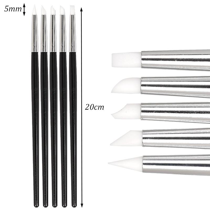 5 Pièces Stylos Pinceaux en Silicone Résine pour Façonnage Dentaire Outil pour Dents en Porcelaine Pinceaux pour Art des Ongles Stylo Argile Céramique Outils de Sculpture Modélisation Diy