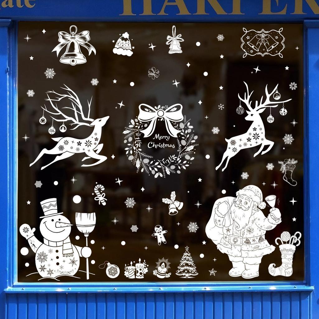 Vinyl Christmas Window Decals Snowflake Reindeer Decor For Season Festive