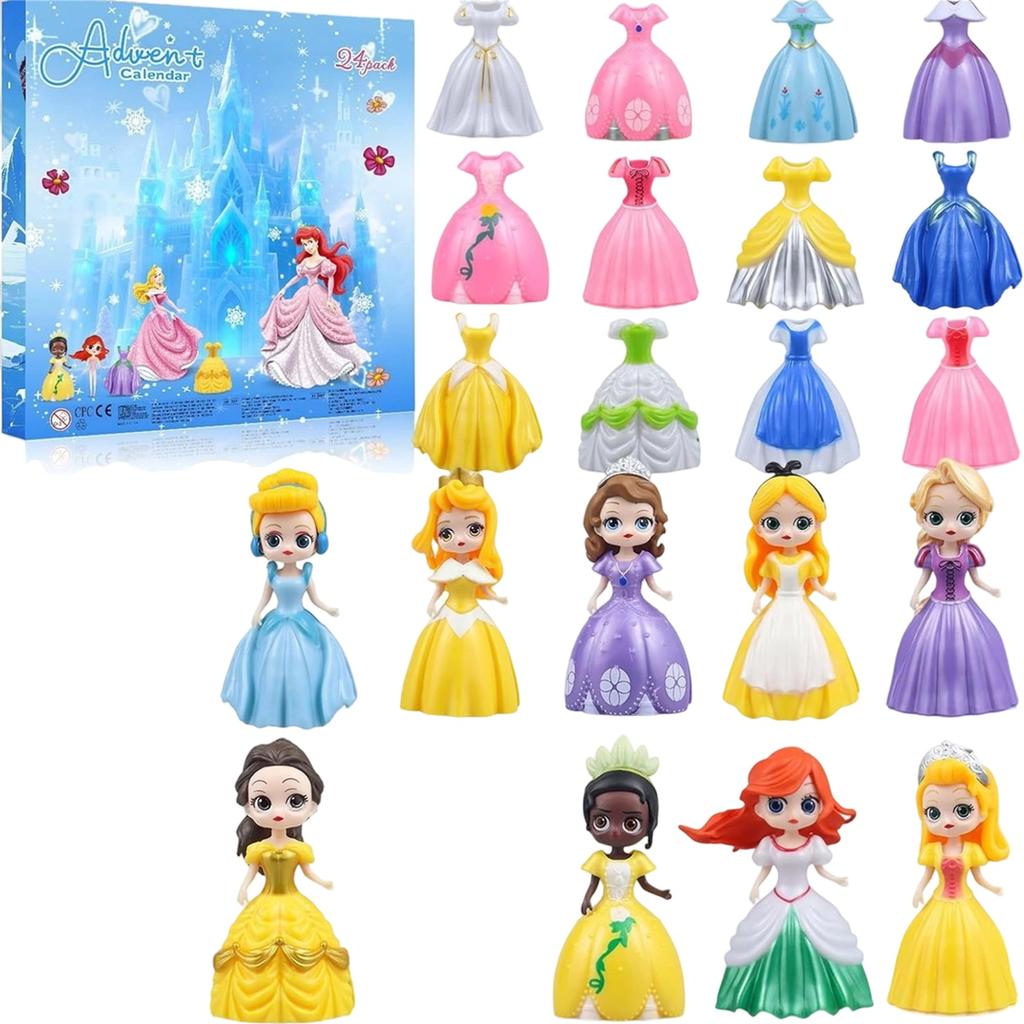 3D Stereo Blindbox Airplane Box24pc Princess ToysPrincess Advent Calendar Princess Transformer Toy 24 Days Christmas Countdown Gift Set BlindBox