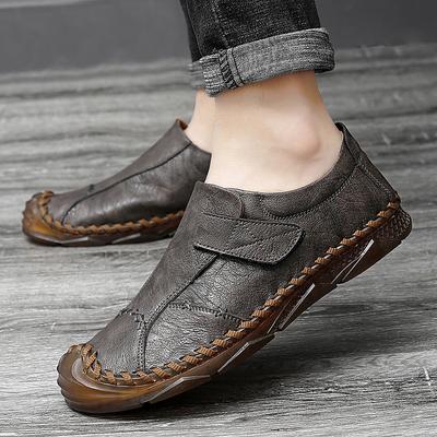 New Men Casual Shoes Handmade Leather Loafers Comfortable Mens Shoes Quality Split Leather Flat Driving Shoes Size 47