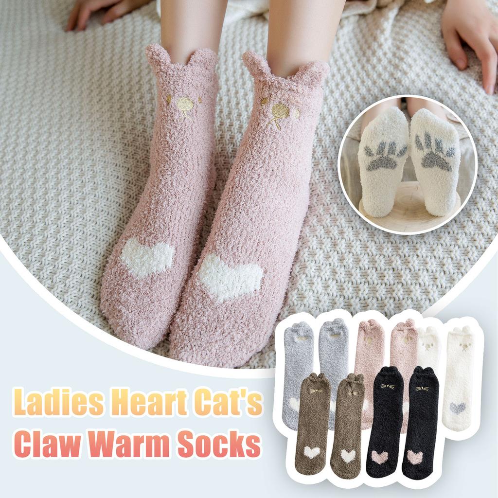 Cute Walk by Babyhug Fabric Socks With Heart Design & Cat Applique - Pink main image 0