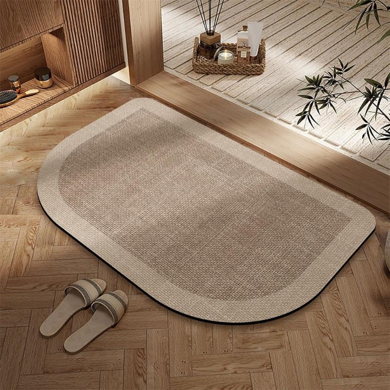 Pack of 2 AntiSlip Bathroom Mat for Shower Diatomite Super Absorbent Quick Drying Bath Mat Shower Room Door Mat for Home