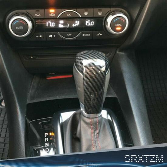ABS Carbon Fiber Car Gear Shift Knob Cover Trim Fit for Mazda CX3 CX4 CX-5 16 17