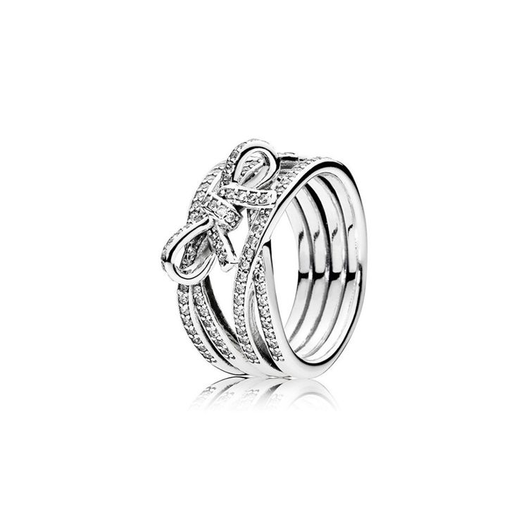Pandora Delicate Sentiment Bow 925 Silver Ring Women rings 190995CZ Box,50