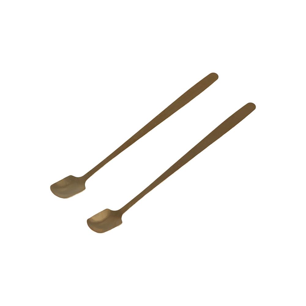 5pcs Mini Long Handle Square Teaspoon Stainless Steel Silver/gold Coffee Stirring Spoons Dessert Scoops Ice Cream