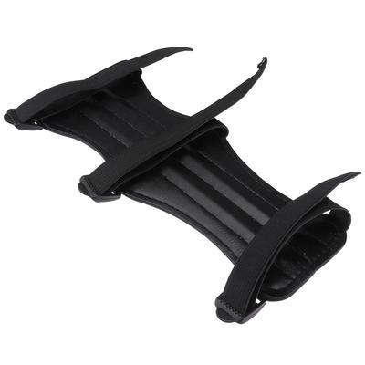PU Protective Arm Guard Black Triple Buckle Strap Adjustable Forearm Sleeve for Recurve Hunting Practice