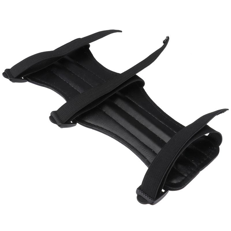 

PU Protective Arm Guard Black Triple Buckle Strap Adjustable Forearm Sleeve for Recurve Hunting Practice