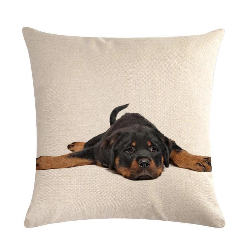 Mops Haustier Hund Muster Baumwolle Leinen Überwurf Kissen Kissenbezug Auto Haus Sofa Bett Dekorative Kissenhülle Funda Cojin