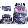 Large Capacity Schoolbag with Shoulder Strap; Student Three-piece Pencil Case Set