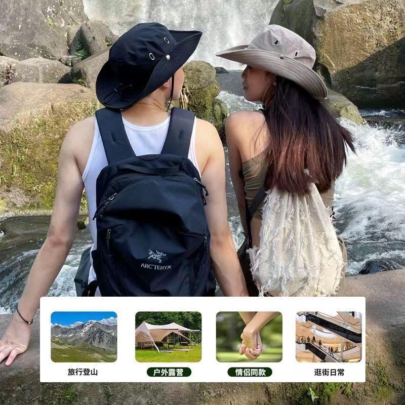 Summer and Autumn Outdoor Cowboy Hat Men's and Women's Hats Climbing Bucket Hat Sun Protection Hat Fishing Mountaineering Sun Hat Hiking Sun Hat