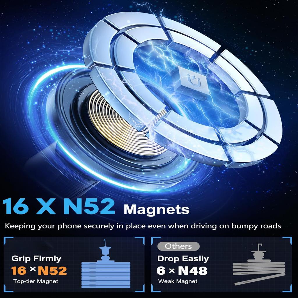 Sleek 15W 25W Magnetic Phone Holder Magnet Wireless Car Charger Ideal for Daily Commuting Featuring One-H Operation New Products