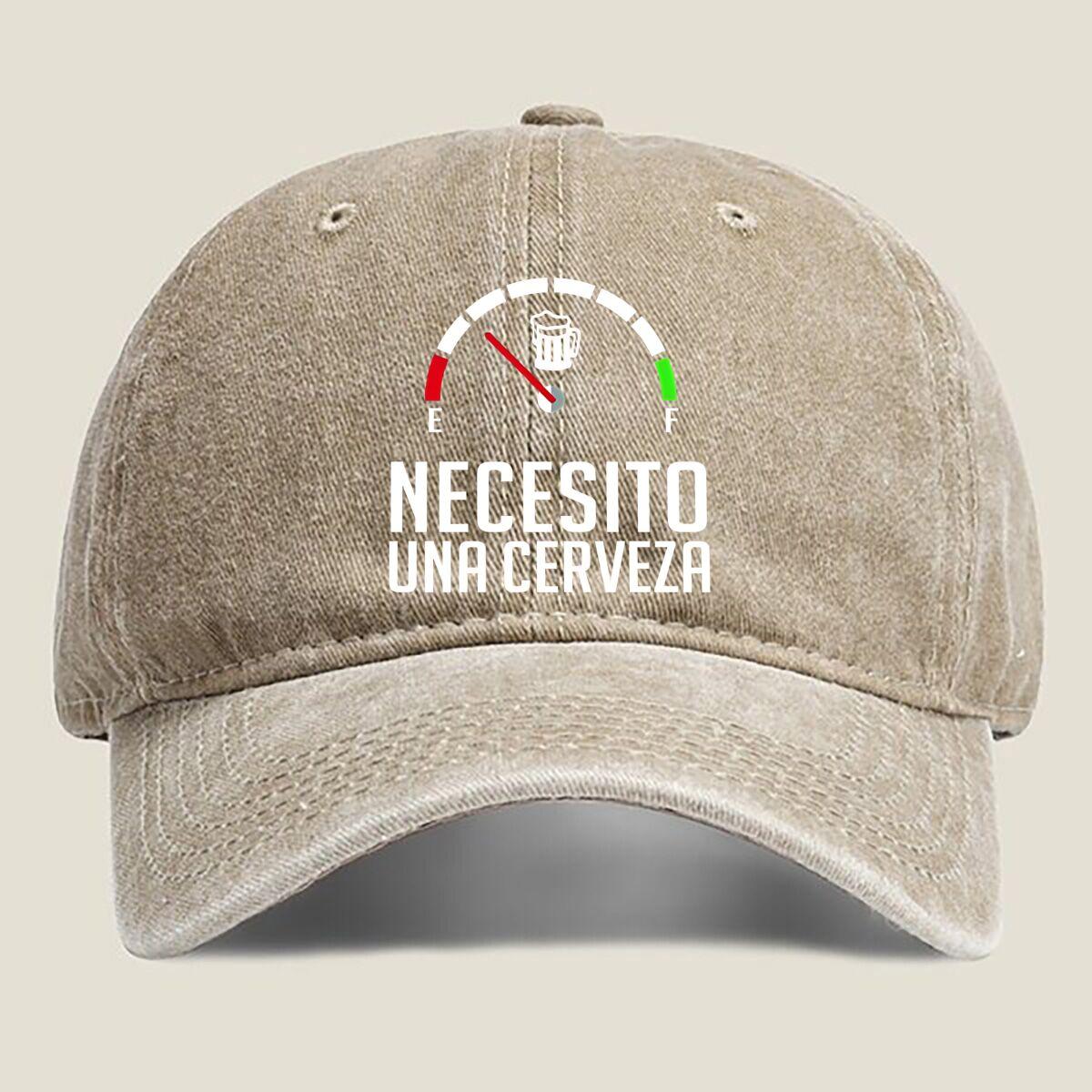 

NECESITO UNA CERVEZA Fashion Washed Baseball Cap Hat Outdoor Activities One Size хаки