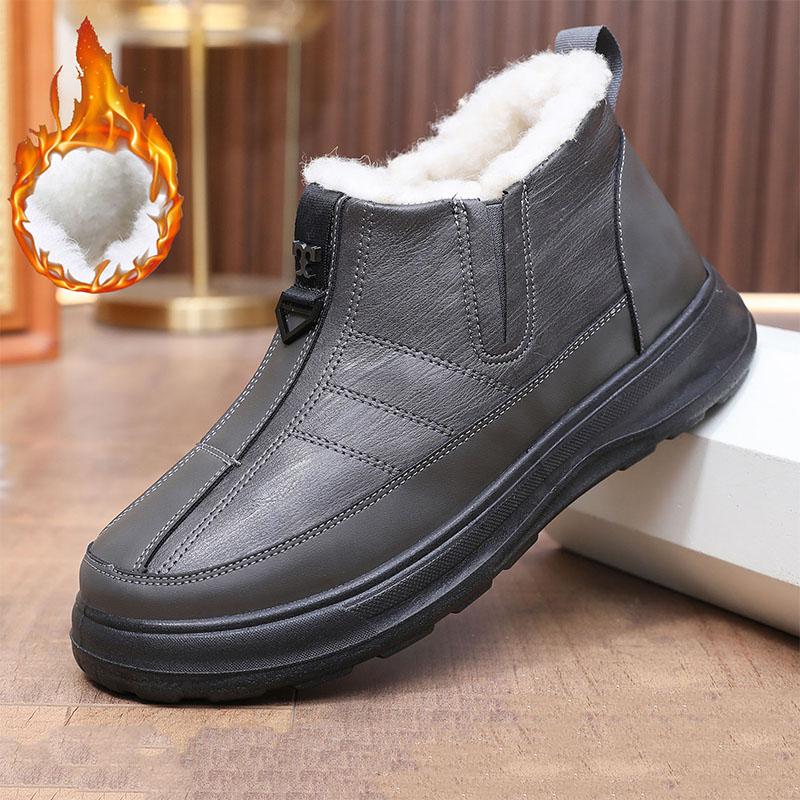 

Мужские повседневные утепленные зимние ботинки, легкие, теплые, мягкие, прочные, мужские, простые, удобные, универсальные, на плоской подошве, для зимы 45 серый