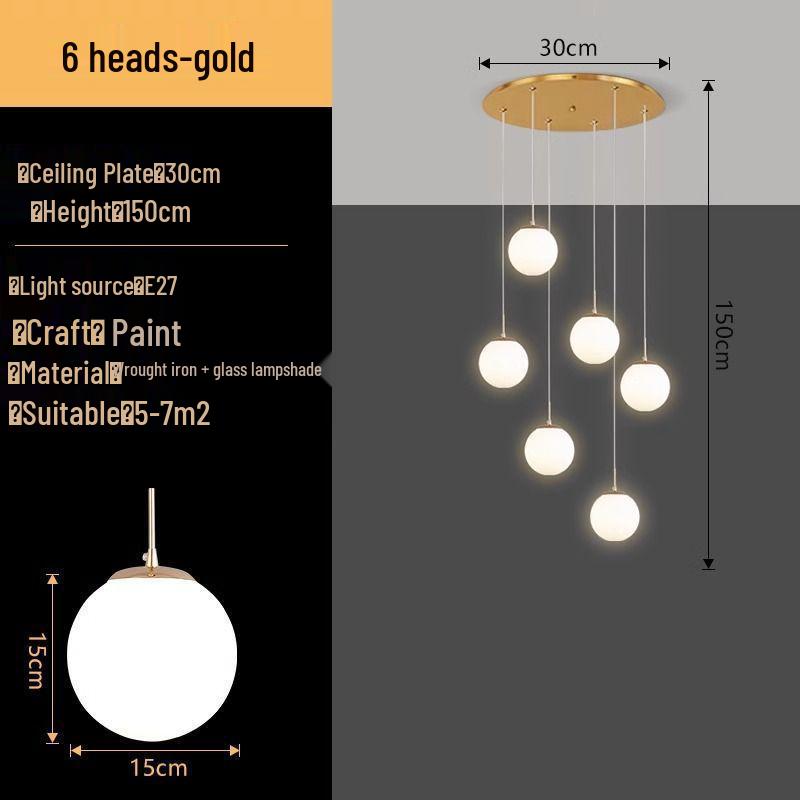

Скандинавская современная спиральная люстра для высоких потолков в двухуровневых квартирах и виллах LED warm light (cozy)