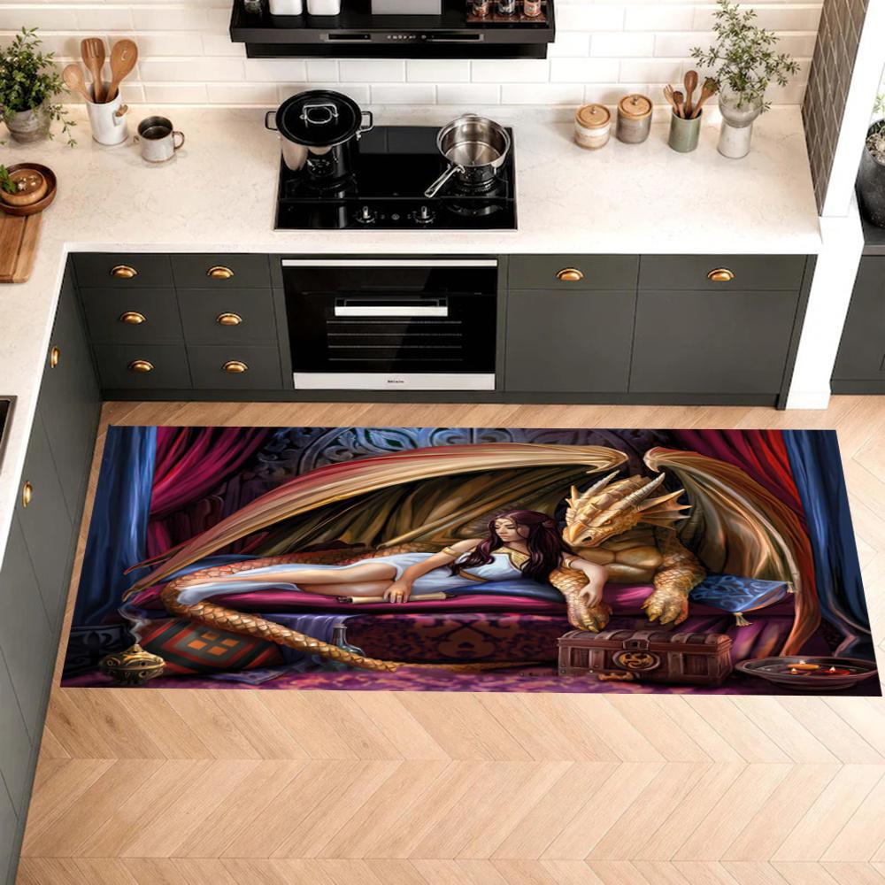 Gothic Style Nonslip Kitchen Mat Floor Carpet Rug For Indoors Outdoors Home Decor Room Supplies Spring Decor