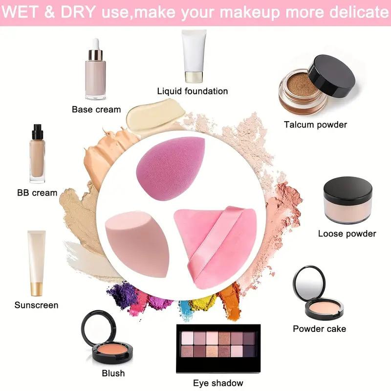 14pcs Makeup Sponge Set With Storage Jar Makeup Blender Cosmetic Puff Makeup Sponge Cushion Foundation Powder Sponge Beauty Tool