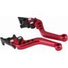 Acouto Dual Brake Lever 1 Pair CNC Aluminum Double Disc Brake Levers for Motorcycle Scooter Modification Below Red
